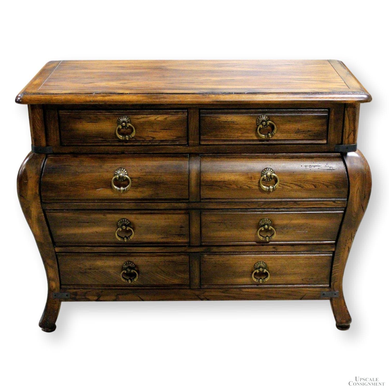 5 Drawer Oak Bombe Chest - Dark Oak