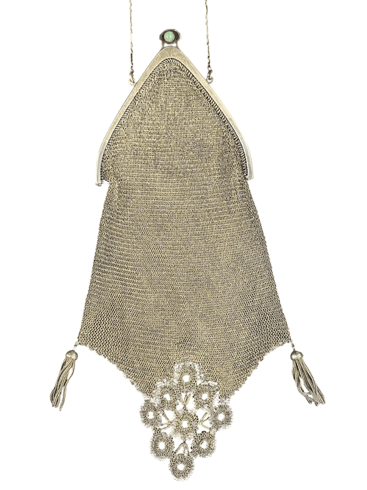 Antique 1900-1920s Sterling Silver Mesh Evening Bag