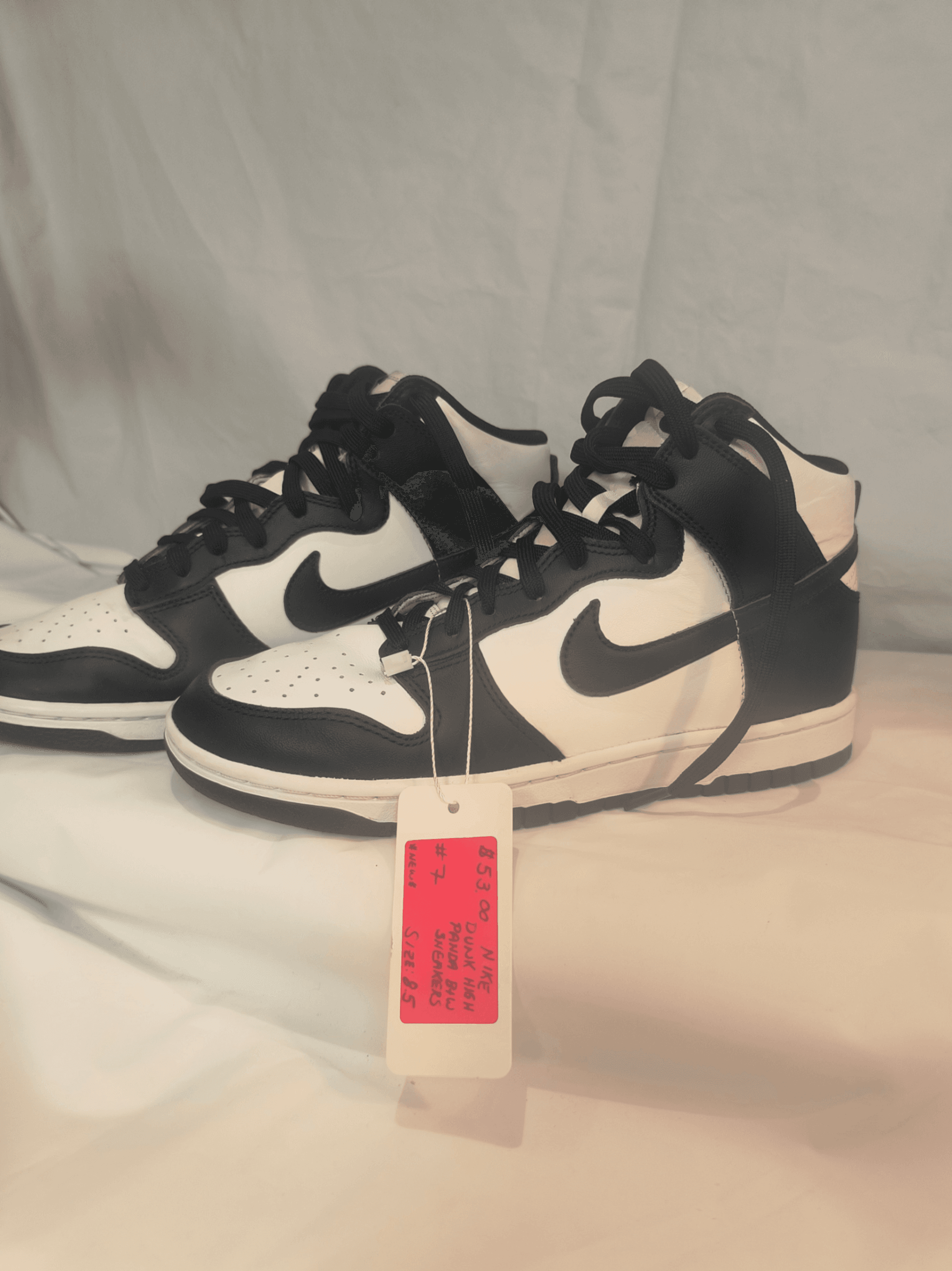 NIKE Dunk High Panda B/W Sneakers, Size 8.5.5