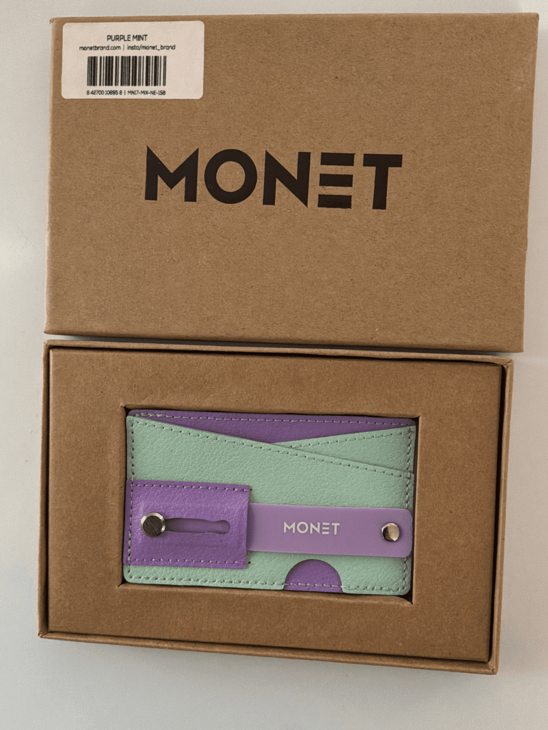 Monet Purple Mint Card Holder Wallet / kickstand