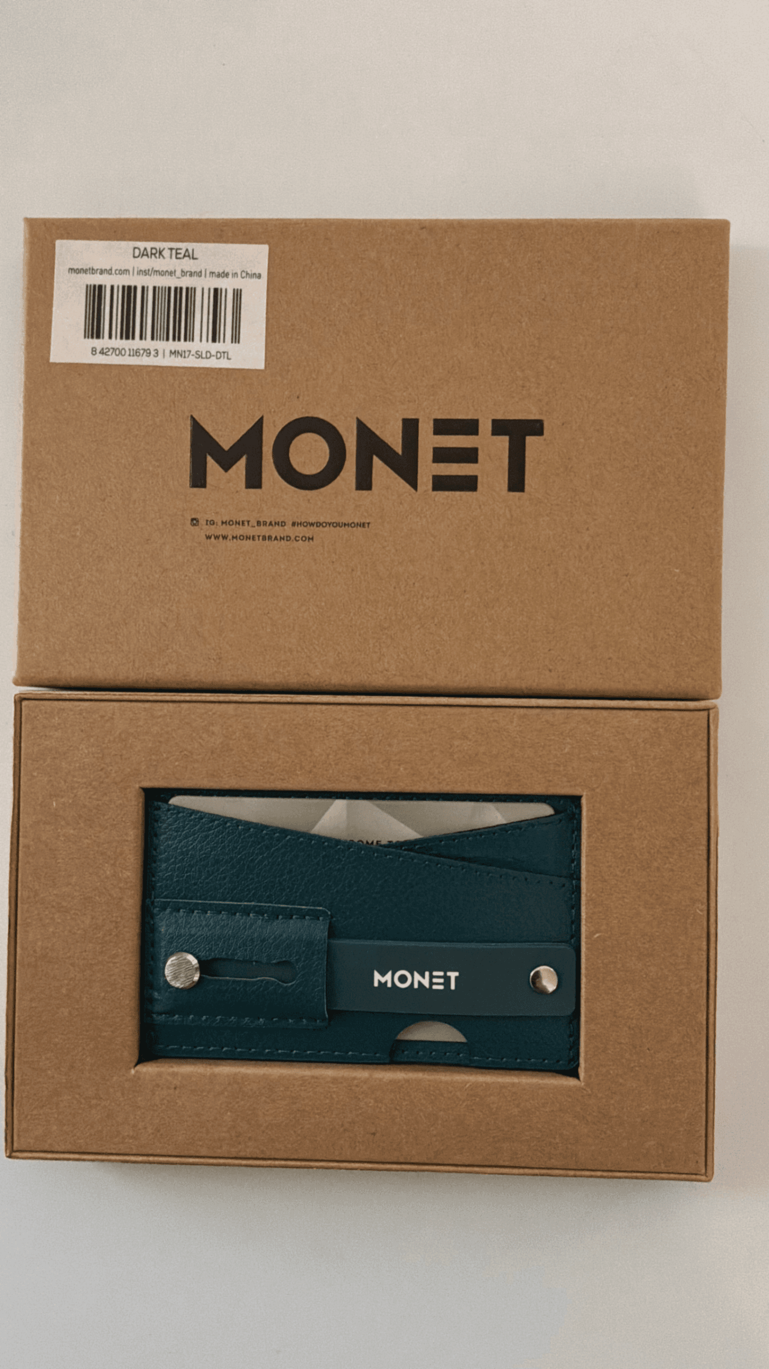 Monet Dark Teal Card Holder Wallet / kickstand