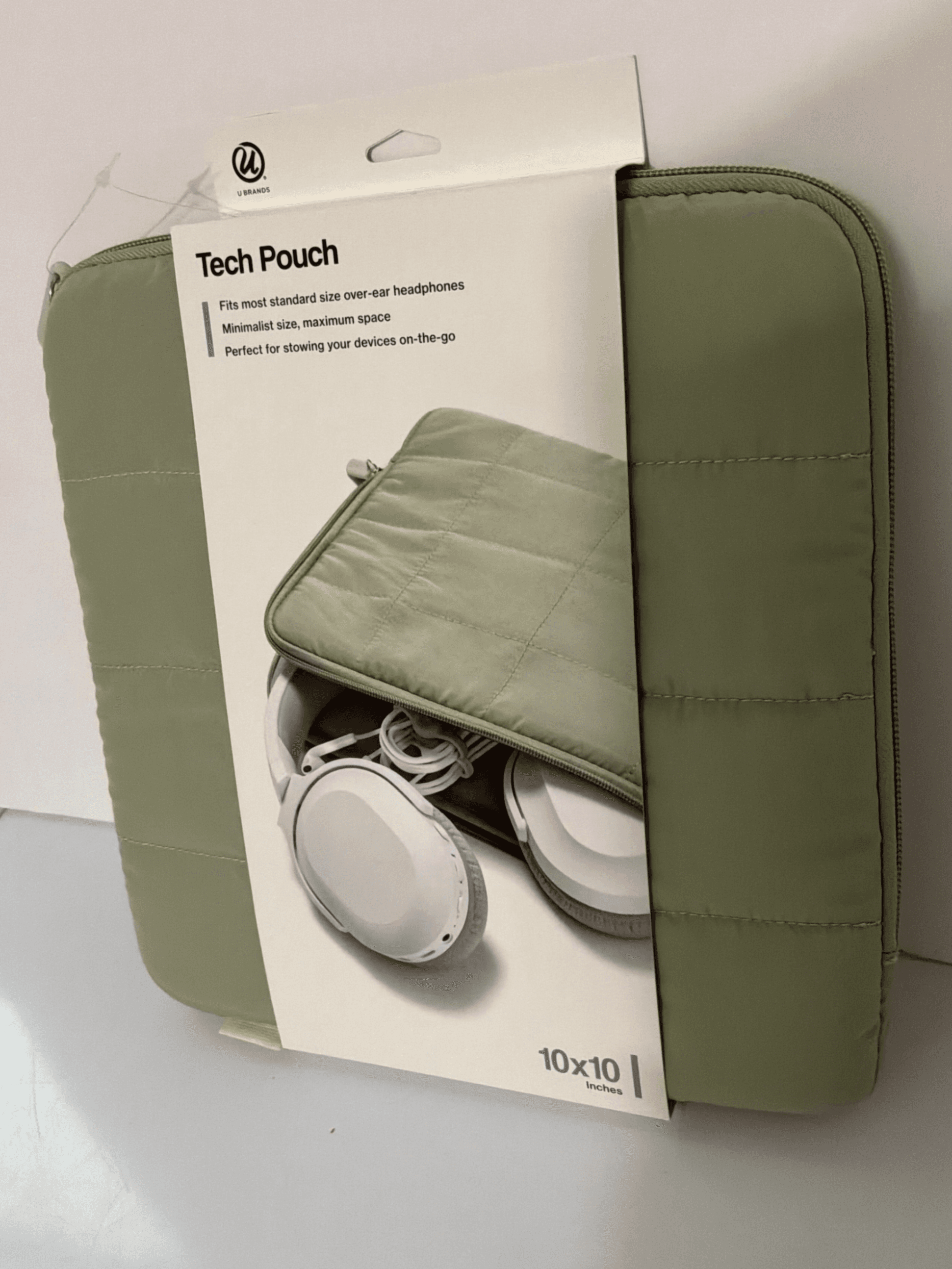 U Brands Tech Pouch for Over-Ear Headphones 10x10 Inches