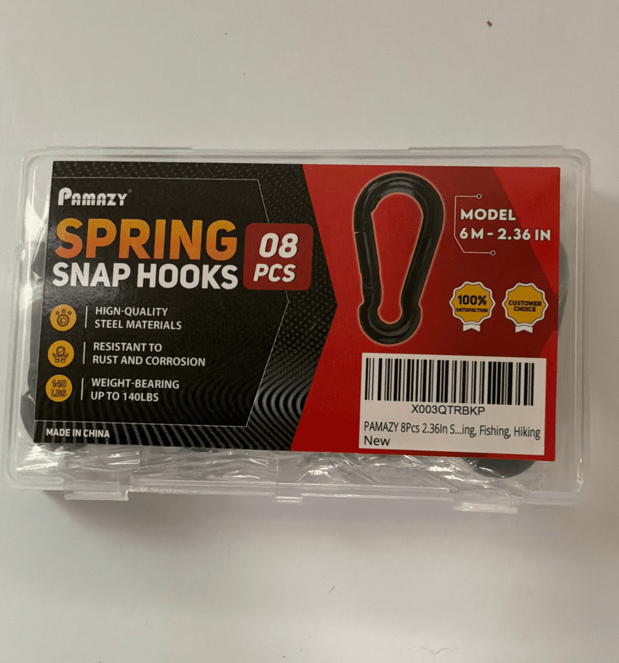 Pamazy Spring Snap Hooks 8 Pack 2.36 Inch Steel