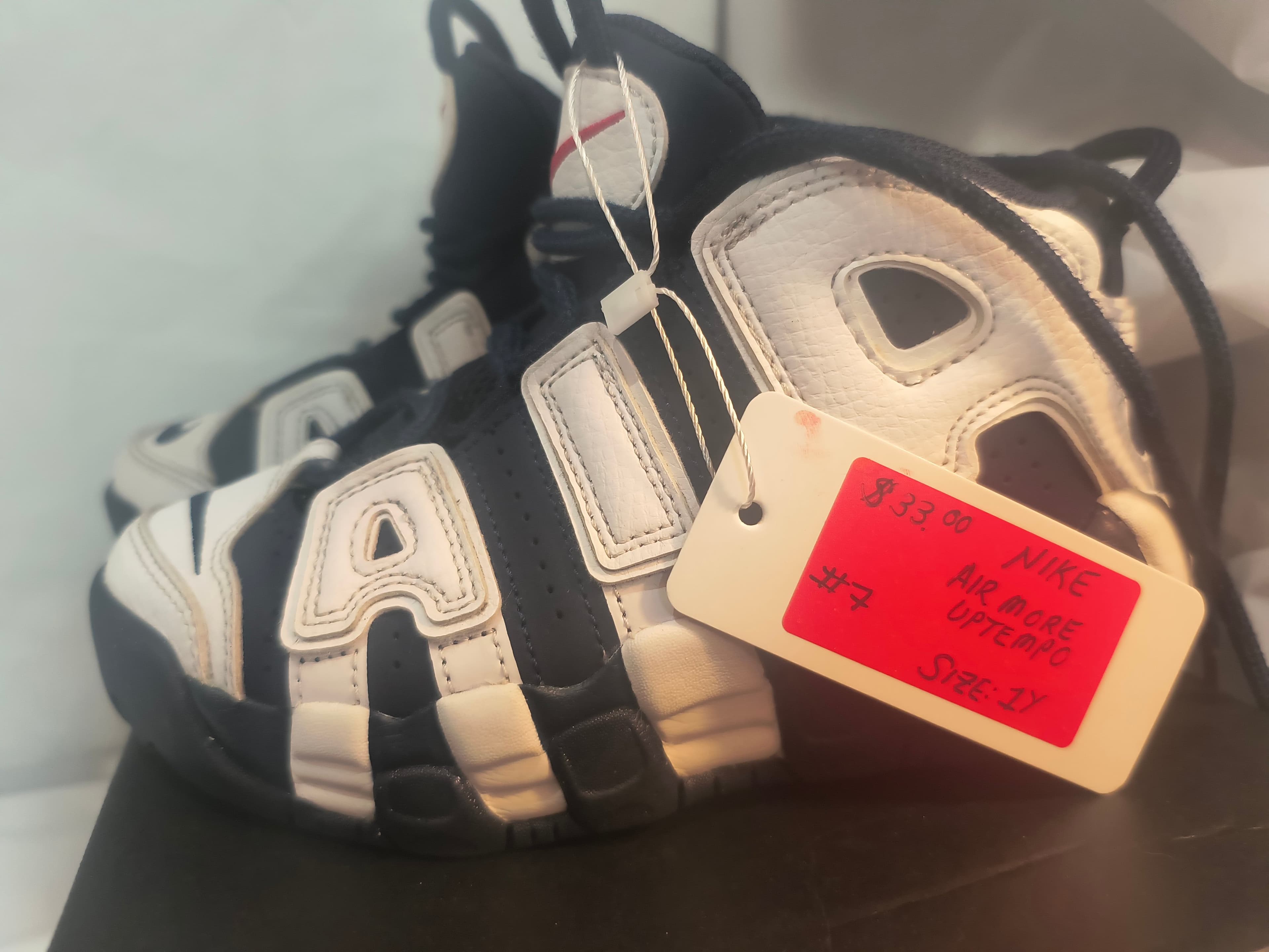 NIKE Air More Uptempo Sneakers, Size 1Y