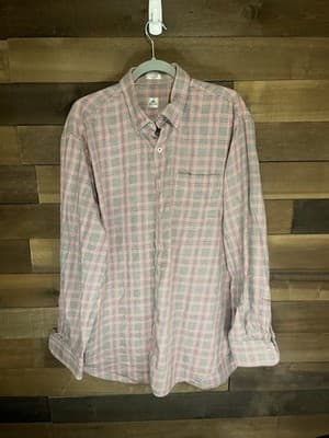 Peter Millar Men’s Button Down Shirt Red Plaid Long Sleeve Size XL