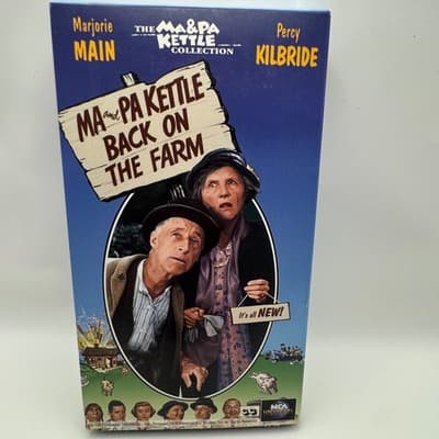 Ma and Pa Kettle Back on the Farm VHS 1951 Marjorie Main Percy Kilbride MCA 1994