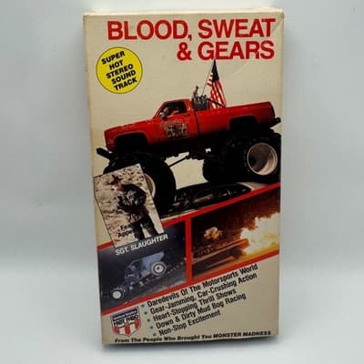 Blood Sweat & Gears VHS US Hot Rod Association Sgt Slaughter Bigfoot Simita