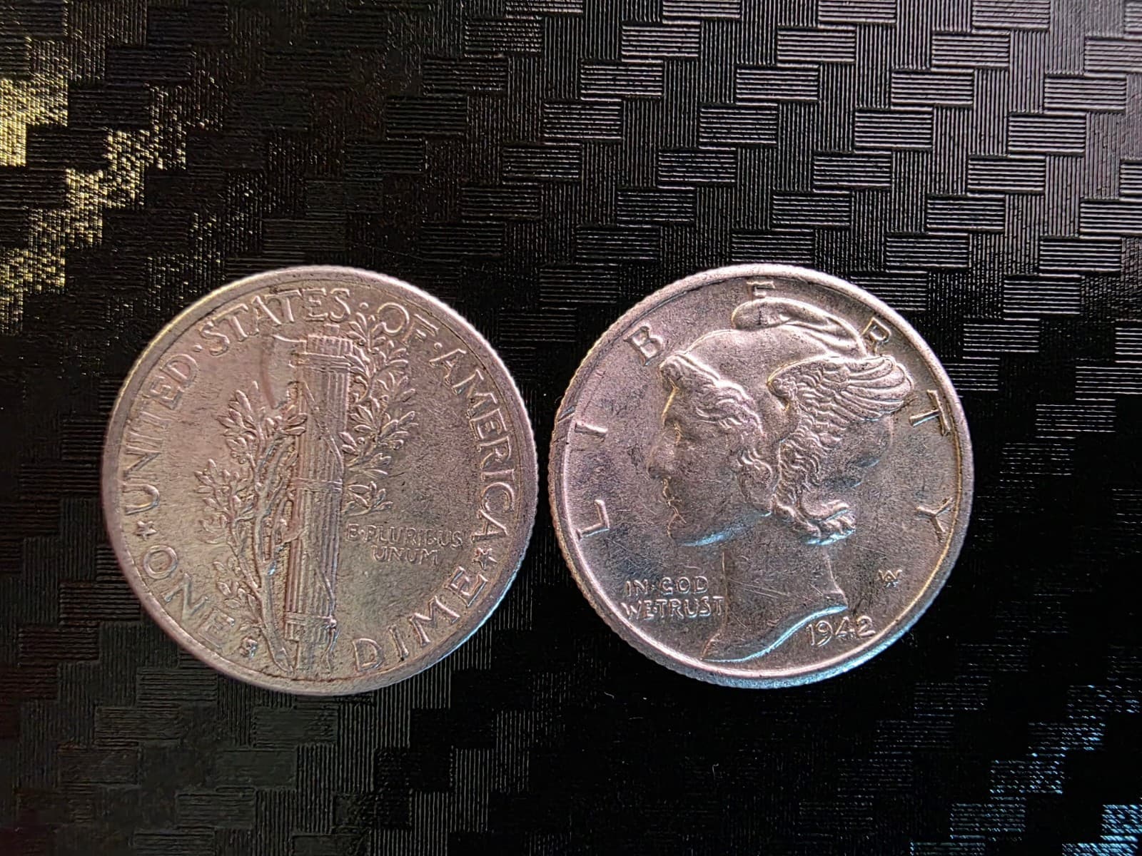 1 - 90% Silver Mercury Dime • Random Dates •Circulated • 1916–1945•Free Shipping