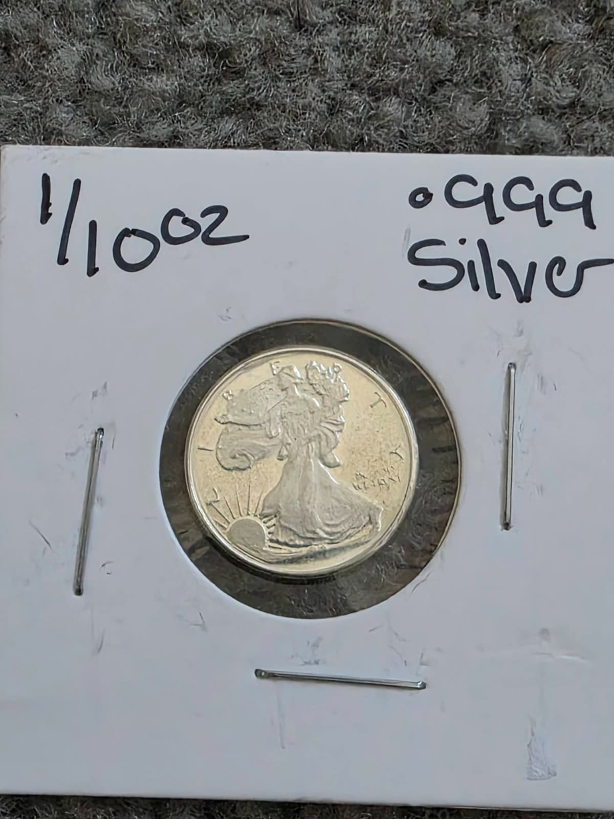 1/10th Silver .999 3.11 grams Round - Walking Liberty / American Eagle Design