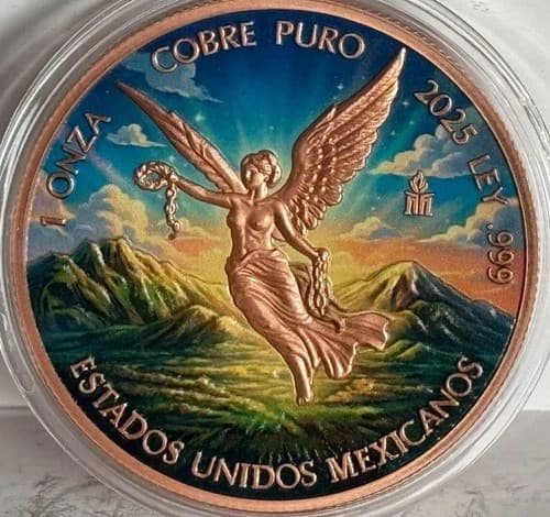 2025 Colorized Libertad .999 1oz Copper Round BU Free shipping