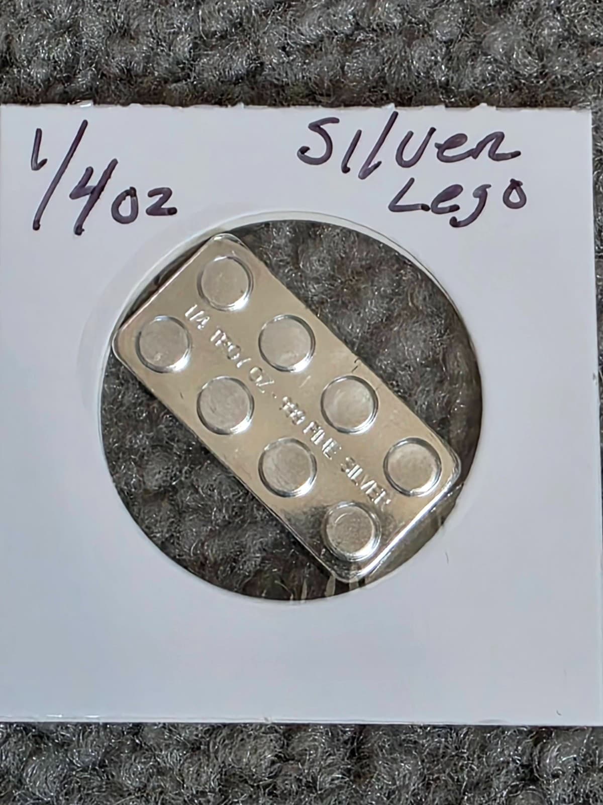 1/4 oz .999 Fine Silver LEGO bar – Monarch Precious Metals – 8 ‑ Stud