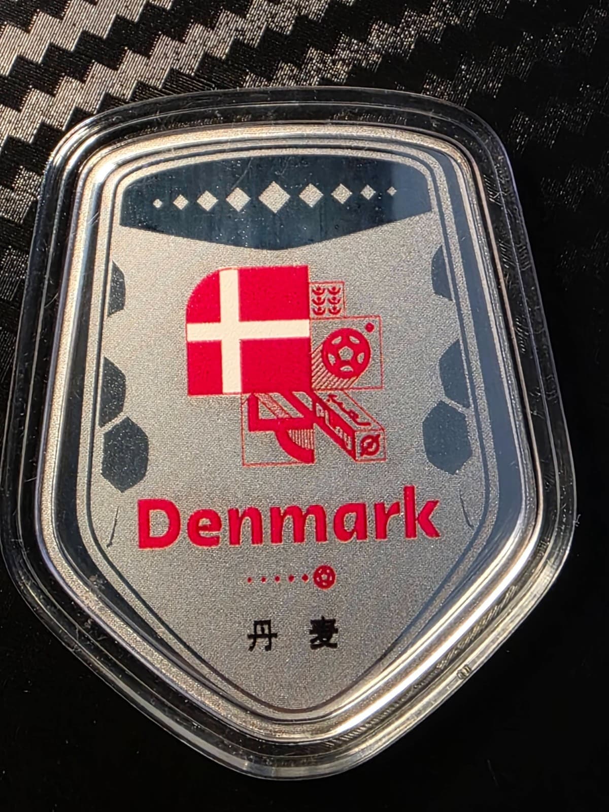 FIFA World Cup Qatar 2022 Denmark .999 Silver Shield Coin 2.5g Collectible
