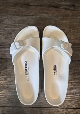 Birkenstock Madrid EVA White Single Strap Slide Sandals Women's Size 10