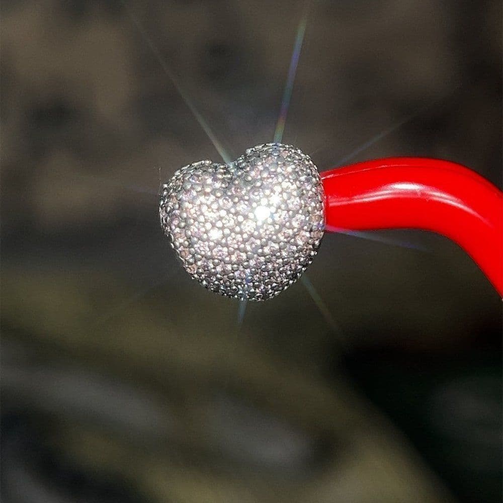Pandora Pave Pink Cz Heart Clip Charm