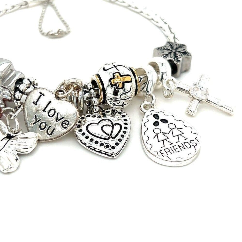 Silver Colored Charm Bracelet (c)