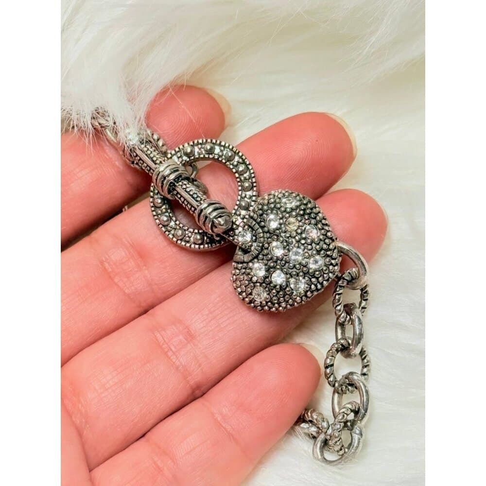 Cz Toggle Heart Bracelet (c)