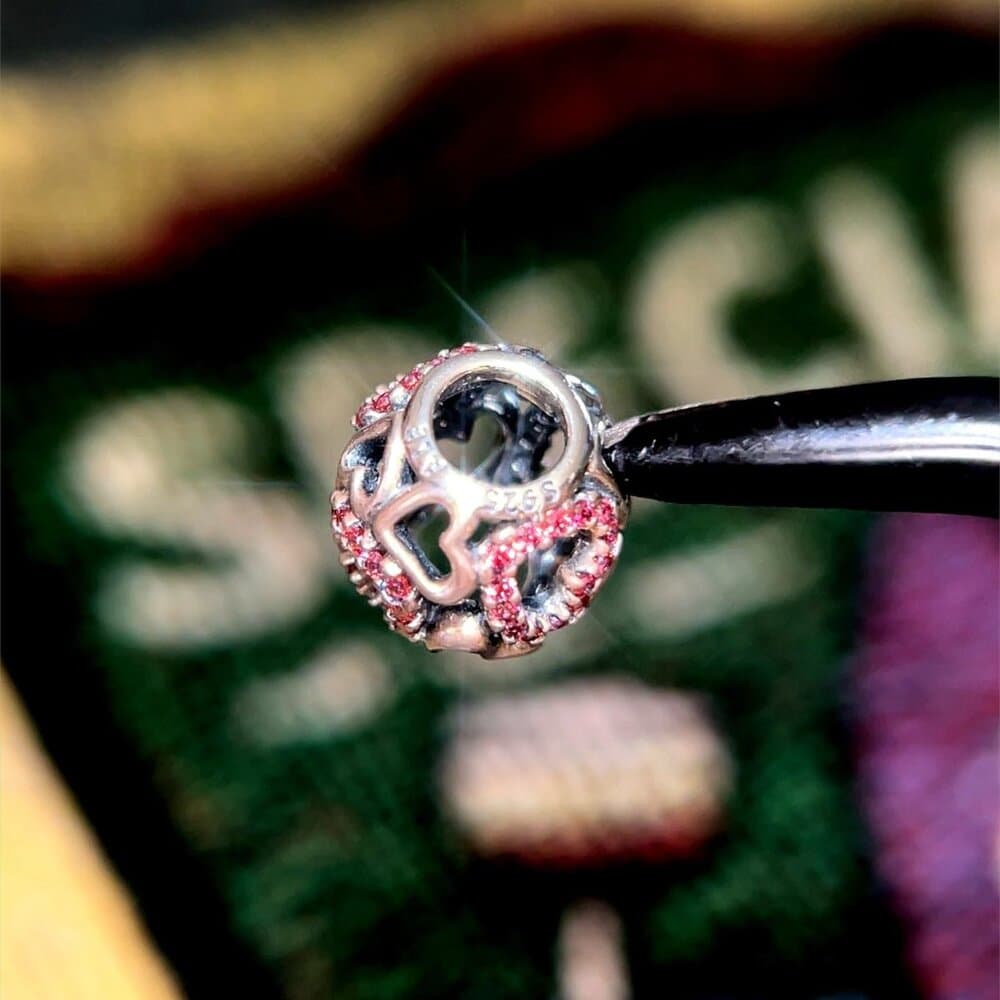 Pandora Pink Cz Cut Out Heart Charm