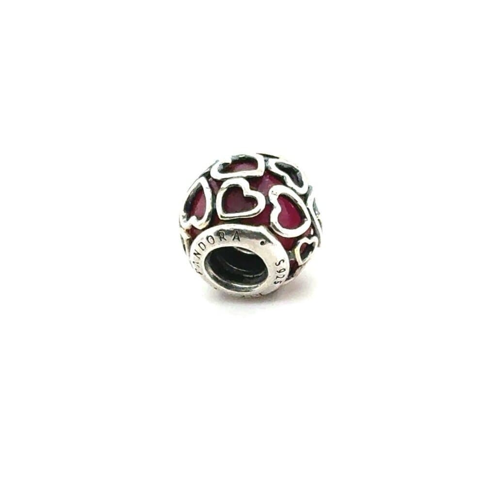Pandora Red Heart Encased Ceries Charm
