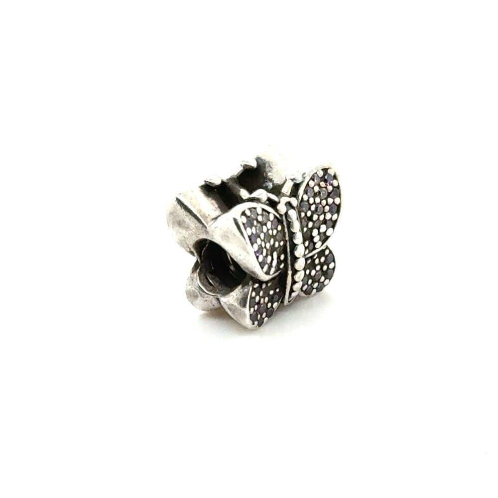 Pandora Pave White/Purple Cz Butterfly Charm