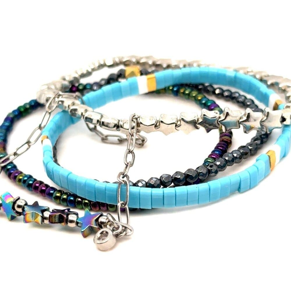 Lot of Beaded/Star Stretch Bracelets (c)