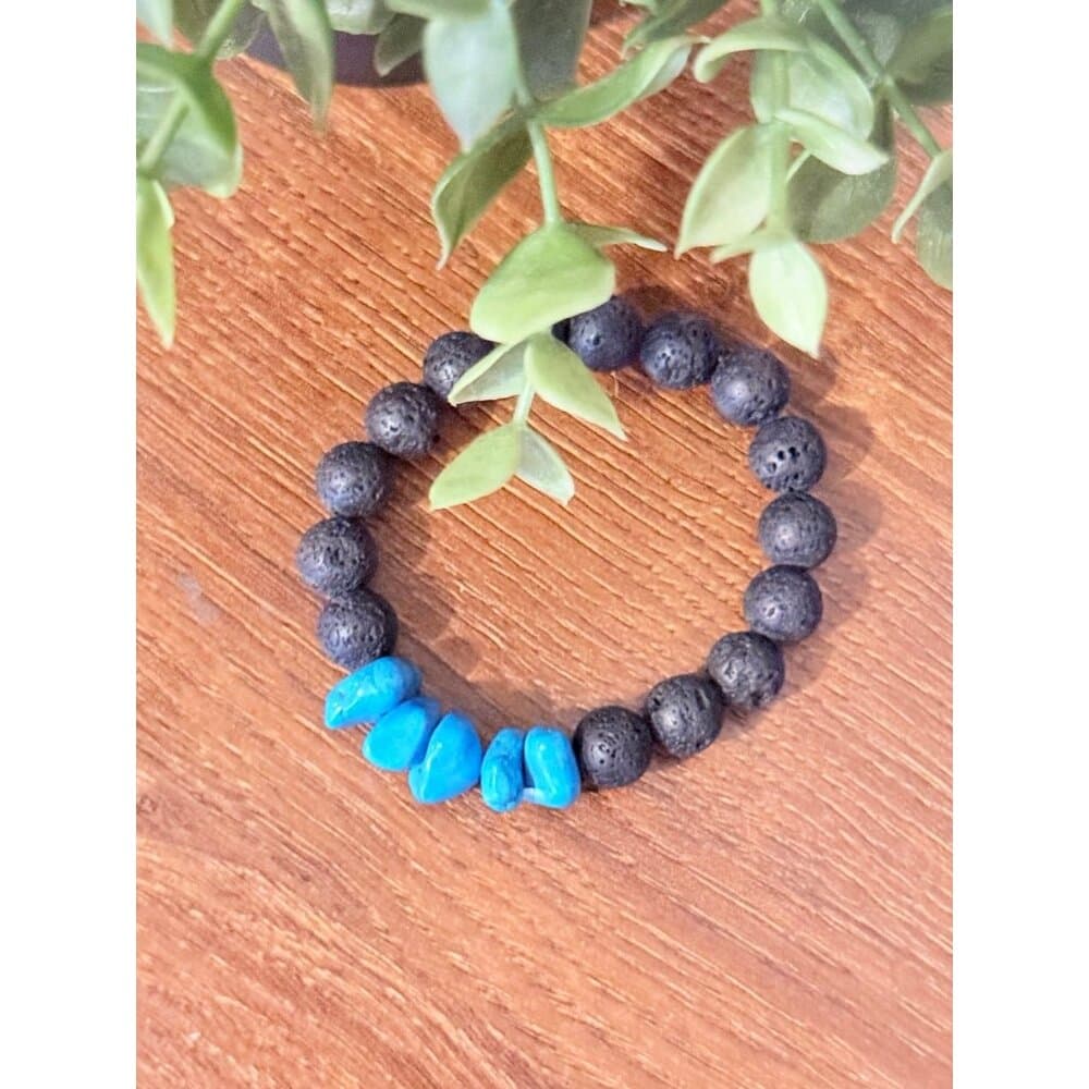 Black Bead Turquoise Bracelet (c)