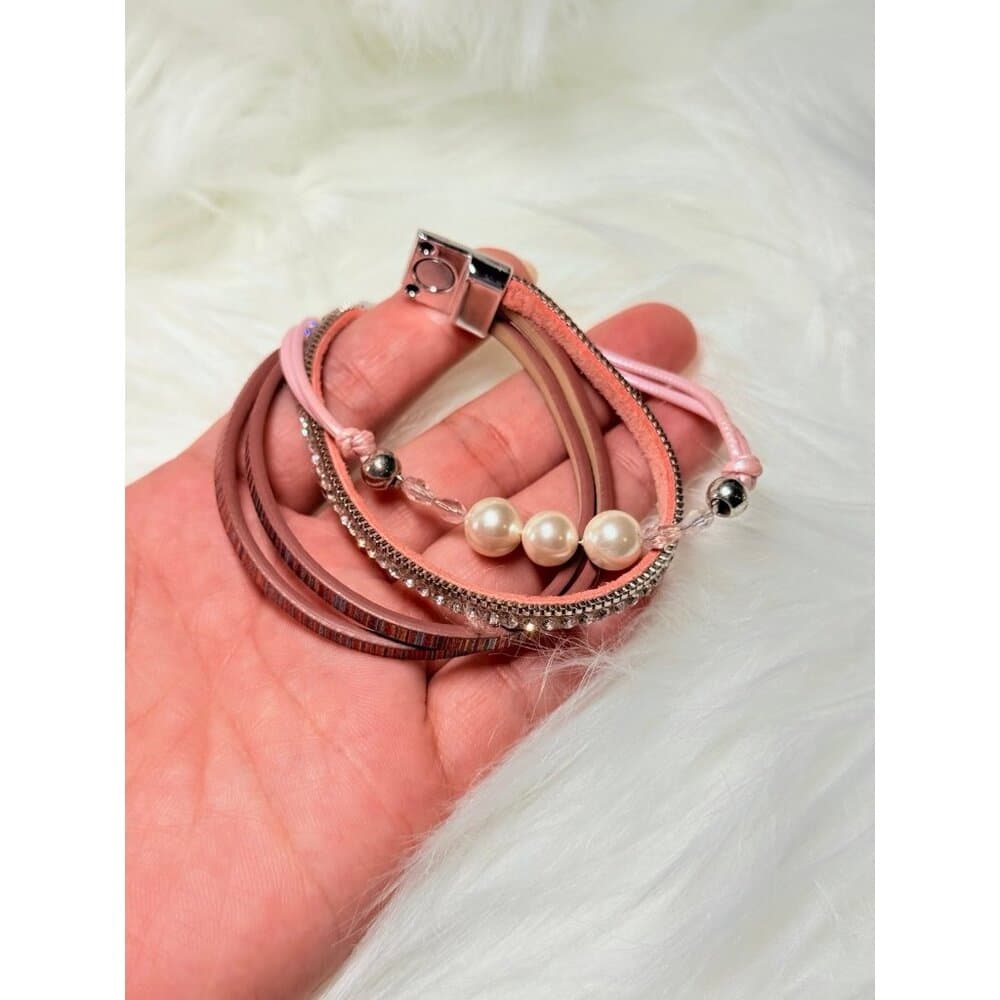 Multi-Strand Magnetic Pink Bracelets (c)