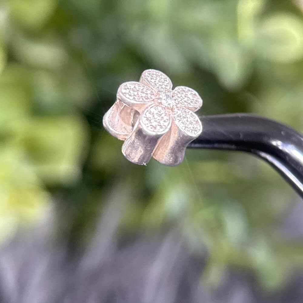 Pandora Pave White Cz Flower Charm