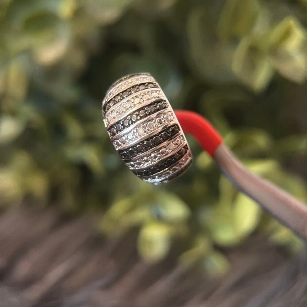 Black/White Striped Ring