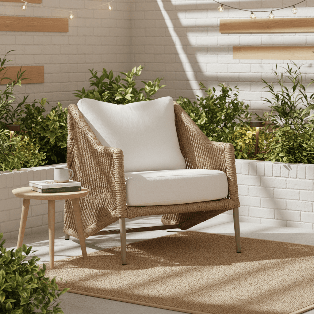 Designers Home Kiki Outdoor Tan Woven Rattan Chair FFE-1085