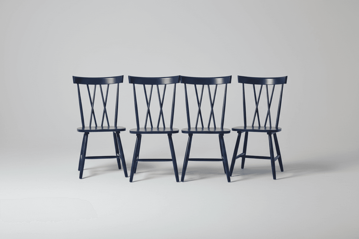 2 Pair (4 Chairs) Friar Dining Chair - Navy - Safavieh FFE-1427