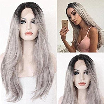 Black Gray Ombre Lacefront Wig Nima