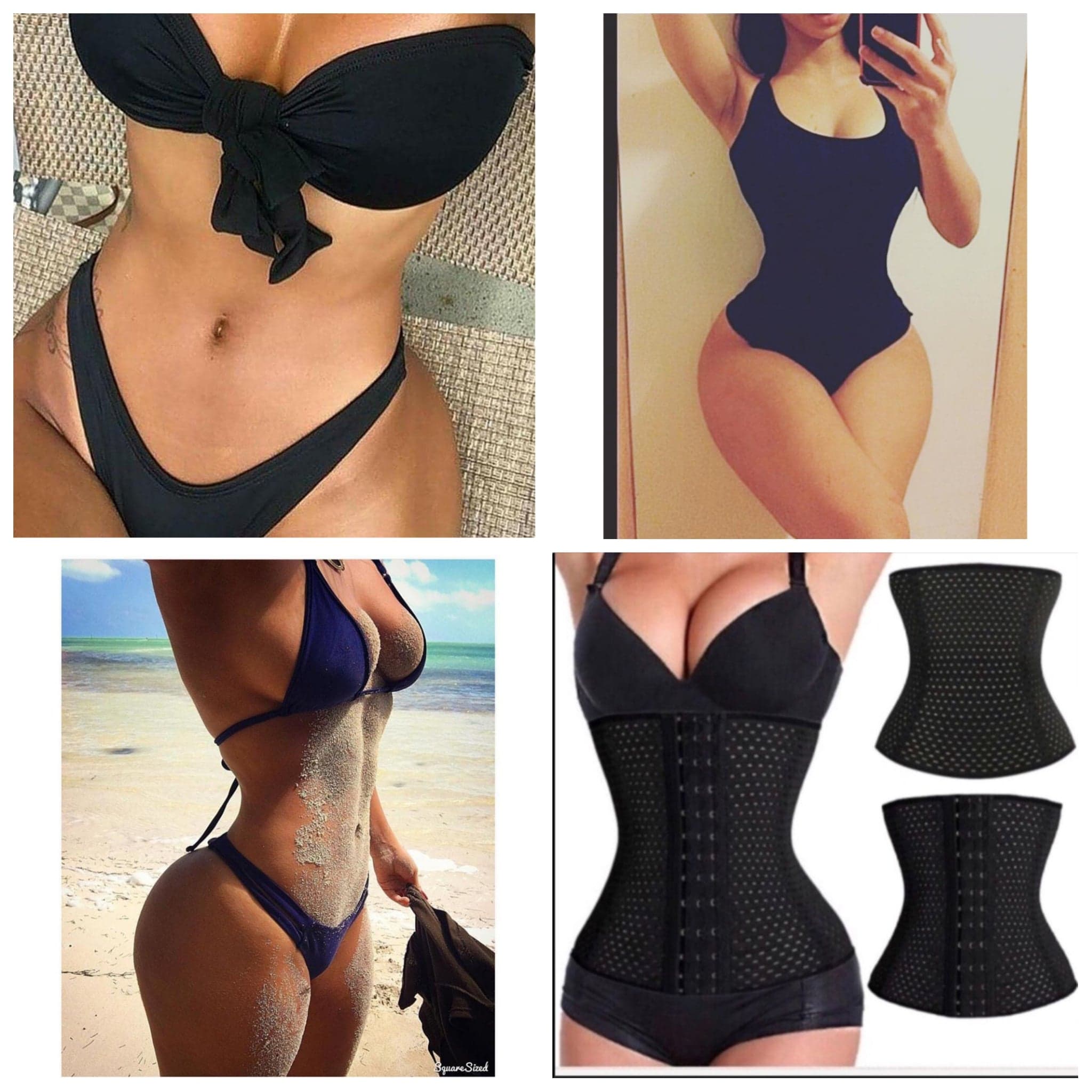 Black Steel Bone Waist Trainer-Slim Your Waist!! - Medium
