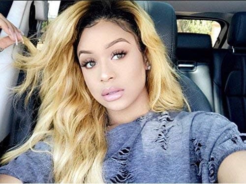 Brazilian Virgin Hair Loose Wave Ombre 1B/27 Glueless Human Hair Wigs With Baby Hair for Women 14 inch