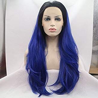 Dark Roots Black Blue Ombre Lace Front Zuri