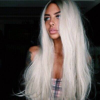 Ombre White Blonde Beauty Waves Lace Front Wig - Ombre Blonde