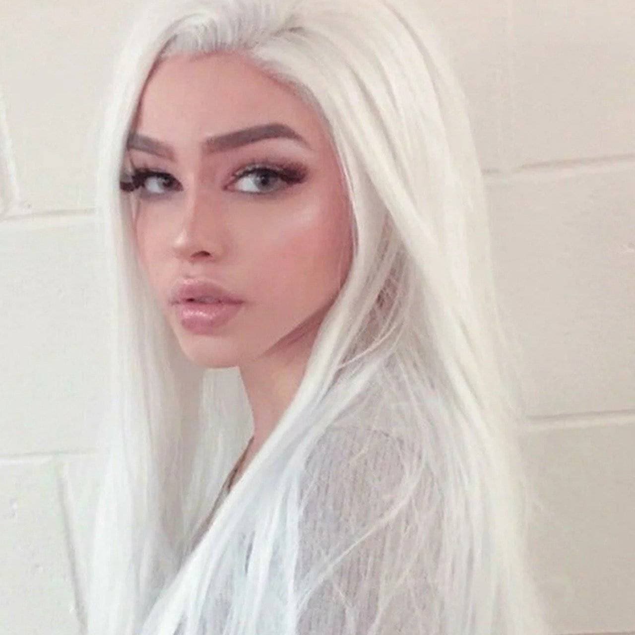 White Lace Front Wig - White