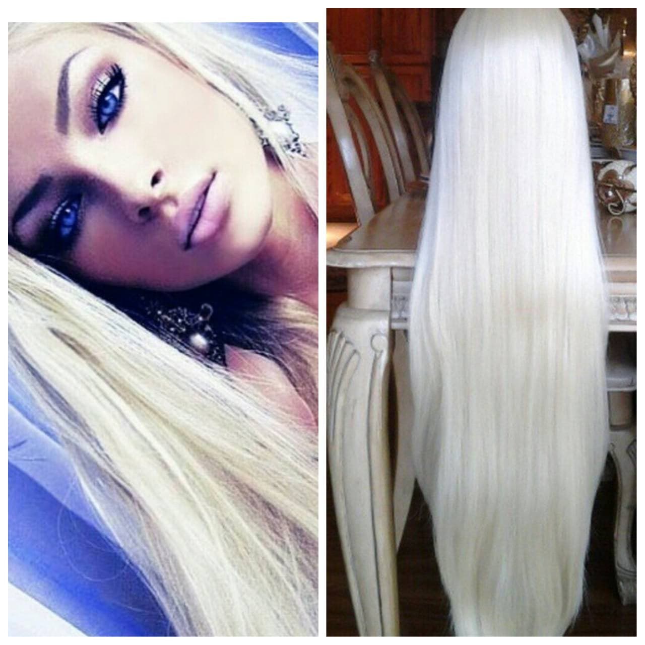 Bleach Blonde Beauty Straight Lace Front Wig - Bleach Blonde