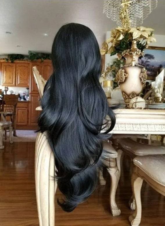 Black Straight Bodywave Lace Front Wig - Black