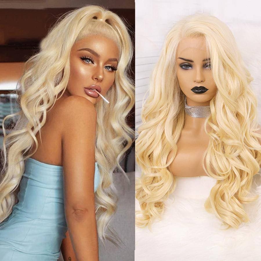 Blonde Beauty Wig// Wavy Lace Front Wig - Bleach Blonde