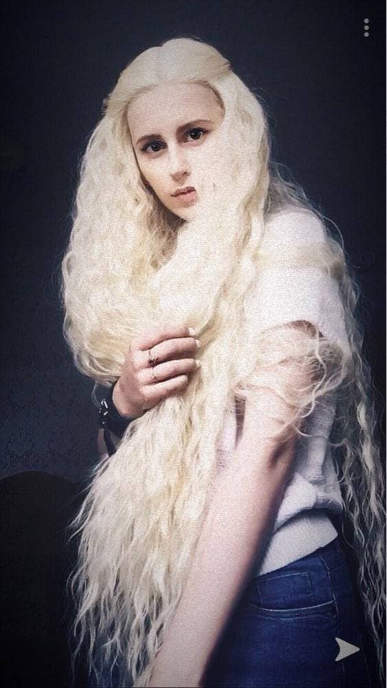 Bleach Blonde// Curly Lace Front Wig//Super Long Wig//Blonde//Beautiful - Bleach Blonde