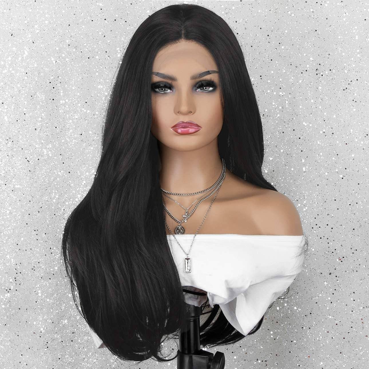 Black Layered Straight Bodywave Beauty Lace Front Wig 20 Inches!!