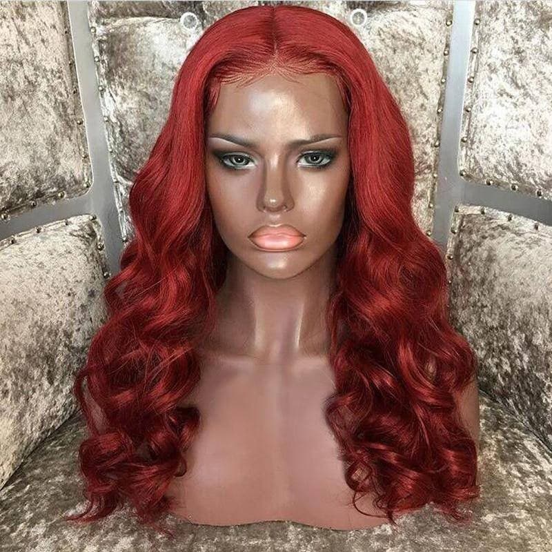 Copper Red// Beauty Waves//Lace Front Wig//100% Human Hair//Wig - Copper Red