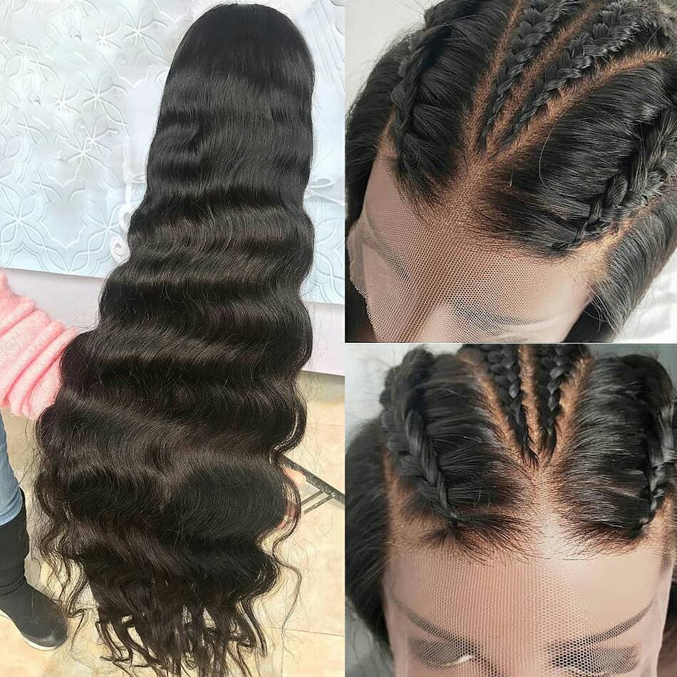 Black Body Wave// Human Hair/ Lace Front Wigs// Beautiful//Stunning// Brazilian Remy//Wig//Glueless/ Wave//Natural//30-35 inches - Black / 30-36