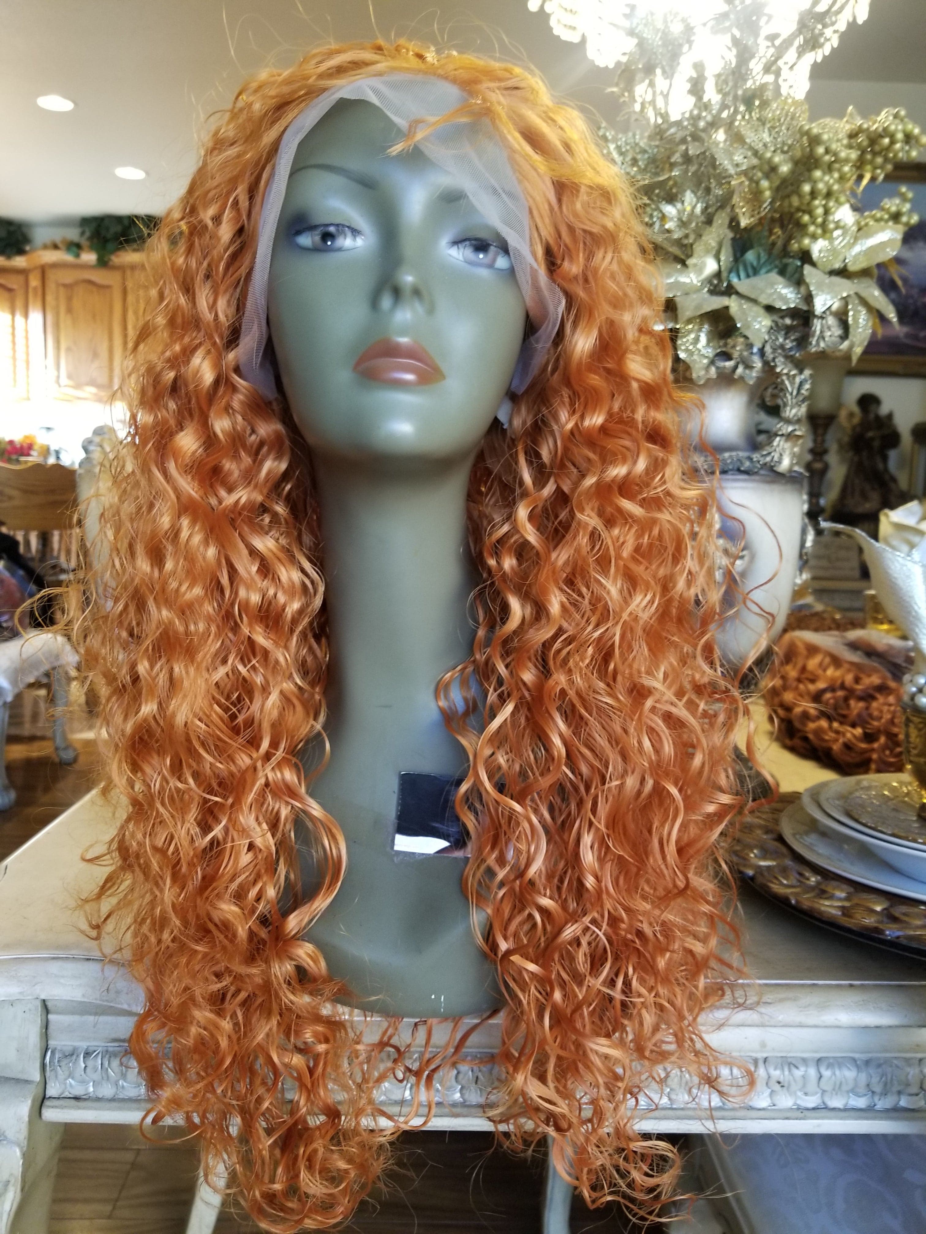 Orange Copper Red// Beauty Water Waves//Lace Front Wig//Goddess//Beauty//Wig//Auburn - Copper Red