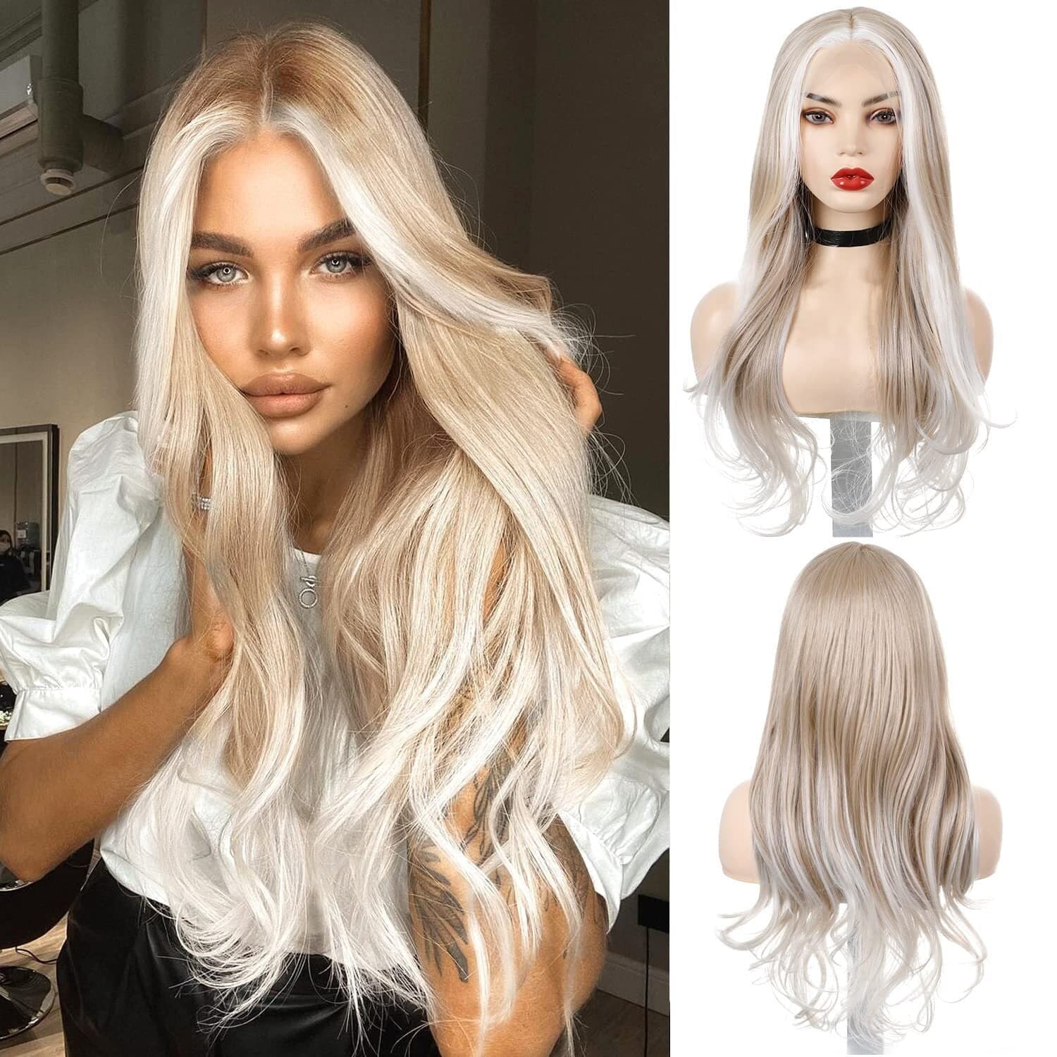 Ombre Blonde Beauty Waves Lace Front Wig - Ombre Blonde