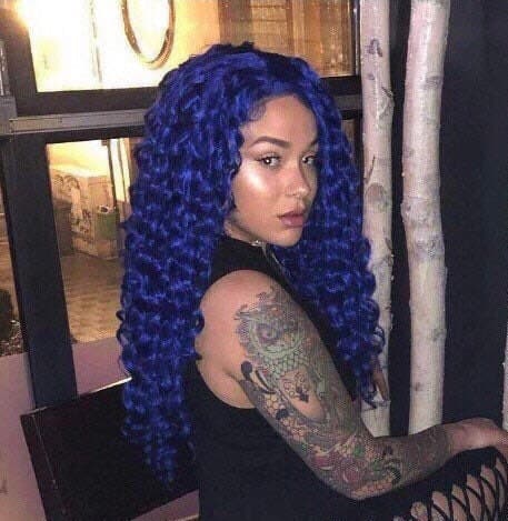 24” Blue Curly Lace Front Wig *NWT*