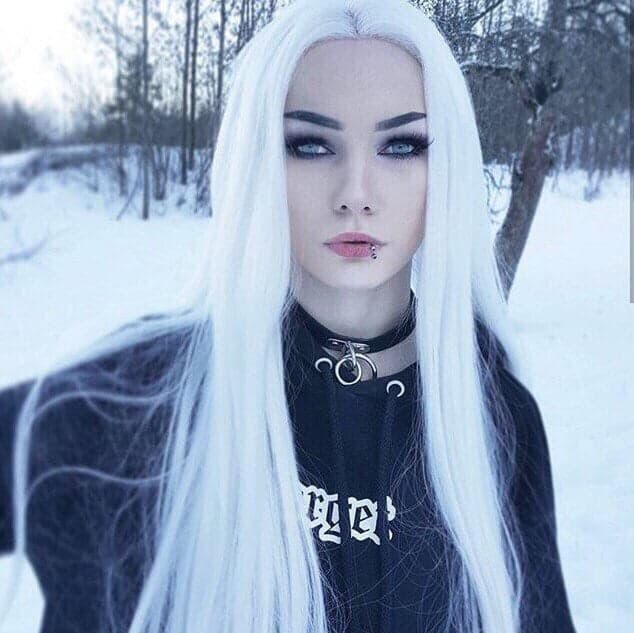 26” SNOW WHITE inches White long natural looking Straight LaceFront wig *NEW*