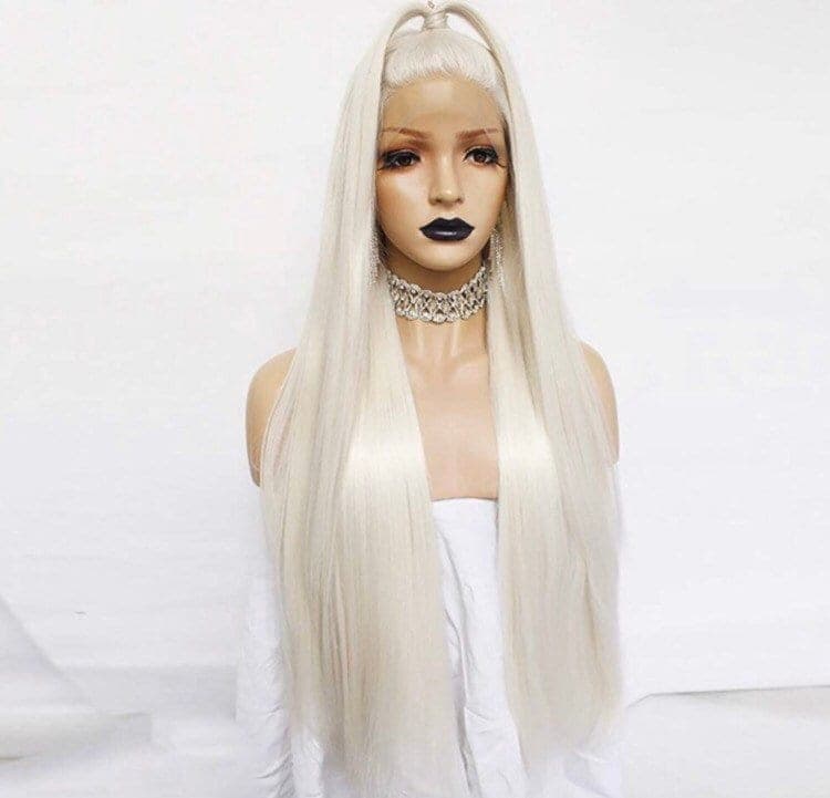 26” Platinum Blonde Straight Lace Front Wig *NEW*