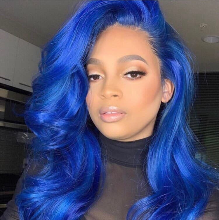 22” Blue Body WAVY Curly Lace Front Wig *NEW*