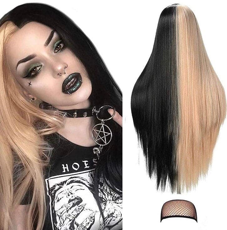 22” Black & Blonde split dye straight wig -ARRIVES NEW